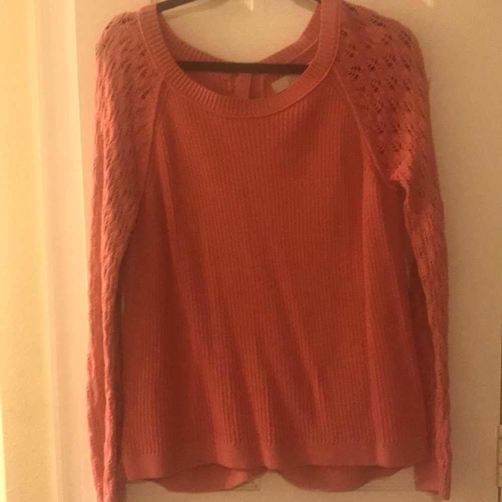Women's Crew Neck Sweater in Coral